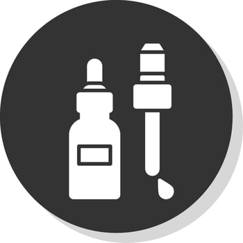 Serum Glyph Shadow Circle Icon Design vector