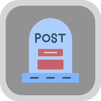 Post Flat round corner Icon Design vector