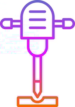 Jackhammer Line Gradient Icon Design vector