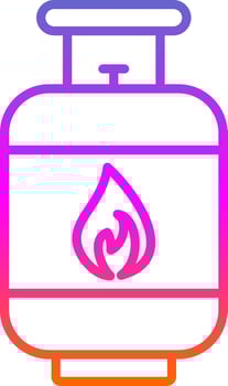 Gas Cylinder Line Gradient Icon Design vector