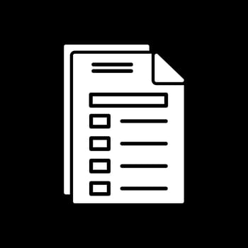 Registration Glyph Inverted Icon Design vector