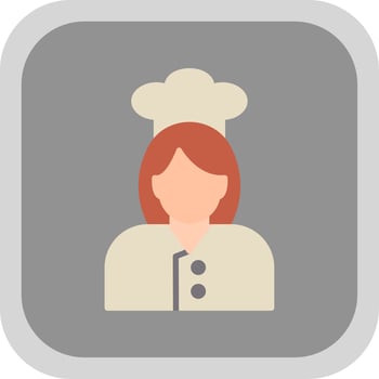 Chef Flat round corner Icon Design vector
