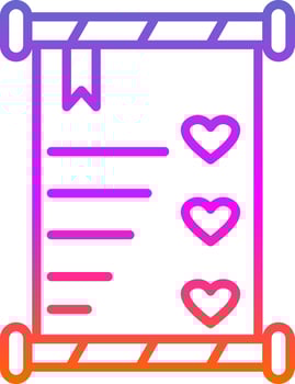 Wedding Invitation Line Gradient Icon Design vector
