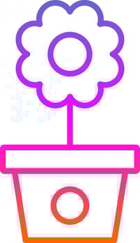 Flower Pot Line Gradient Icon Design vector