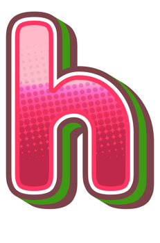 Vintage Comic Alphabet Letter and Number png