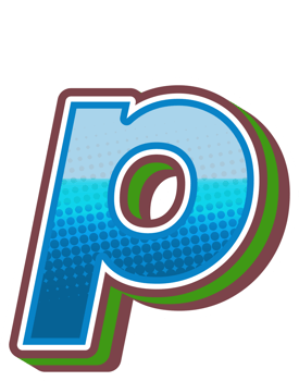 Vintage Comic Alphabet Letter and Number png