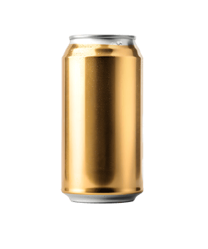 Gold Soda Can on White Background. Generative-AI png