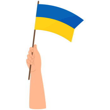Hand with Ukrainian flag png