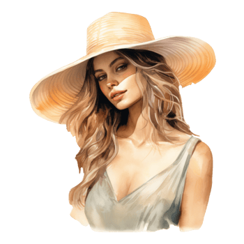 Beautiful Summer Lady Isolated Detailed Watercolor Hand Drawn Painting Illustration png