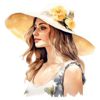 Beautiful Summer Lady Isolated Detailed Watercolor Hand Drawn Painting Illustration png