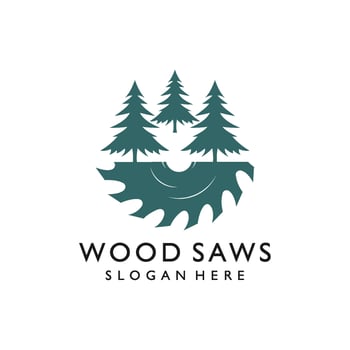 wood saws logo design illustration vector