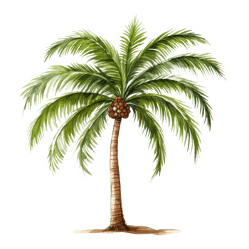 Palm tree Isolated Detailed Watercolor Hand Drawn Painting Illustration png