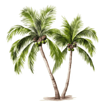 Palm tree Isolated Detailed Watercolor Hand Drawn Painting Illustration png