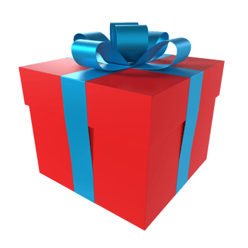 Red Gift Box isolated on transparent png