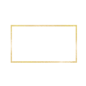 Simple Gold Rectangular Frame on a Transparent Background png