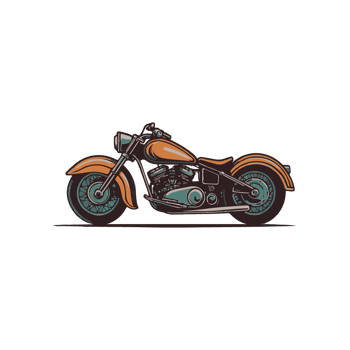 illustration design with a classic motorbike theme png