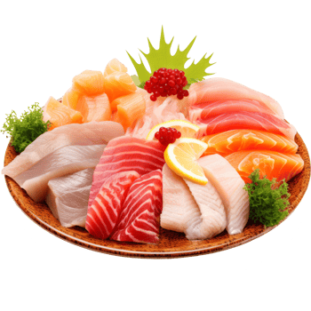 sashime isolated on transparent background png