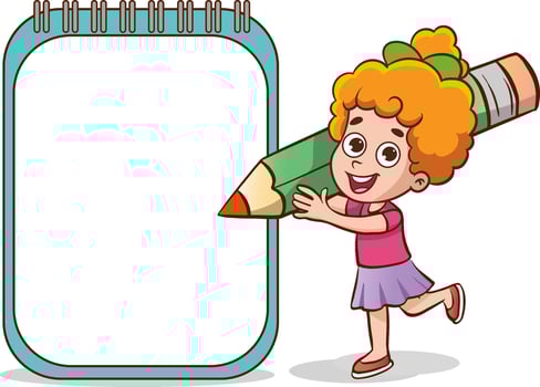 illustration of Blank Note Paper for Kids Education vector