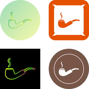 Unique Lit Smoking Pipe Icon Design vector