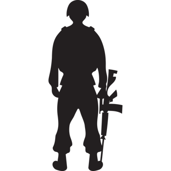 Silhouette Military soldier with weapon png