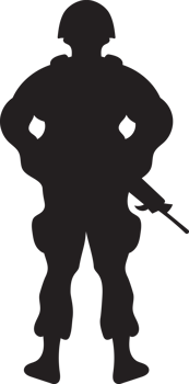 Silhouette Military soldier with weapon png
