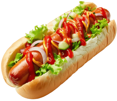 hotdog isolated on transparent background png