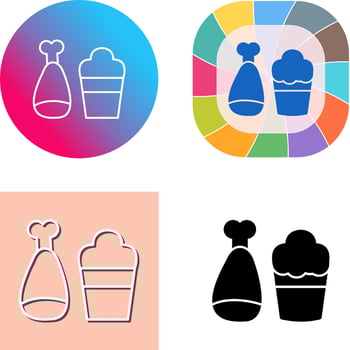 Food and Beer Icon Design vector
