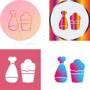 Food and Beer Icon Design vector