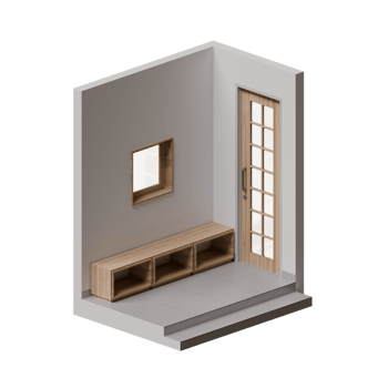 Isometric Terrace 3D Render Illustration png