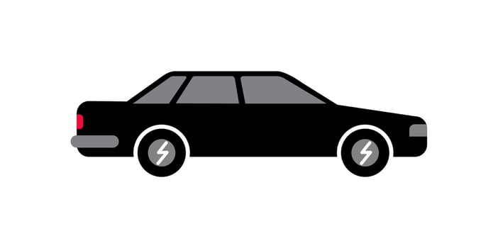 Black sedan car. isolated on white. vector