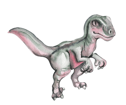 Watercolor hand drawn tropical dinosaur, Hand painted cute dinosaurs. png