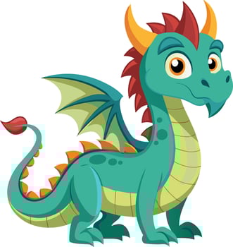Cartoon Cute Dragon Fantasy Creature Illustration vector