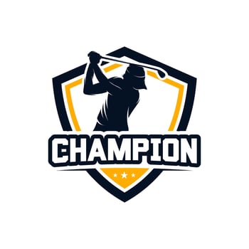 professional golf championship logo design template vector