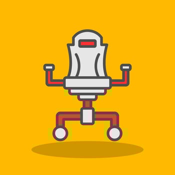 Gaming Chair Filled Shadow Icon vector