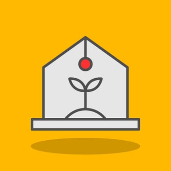 Greenhouse Filled Shadow Icon vector