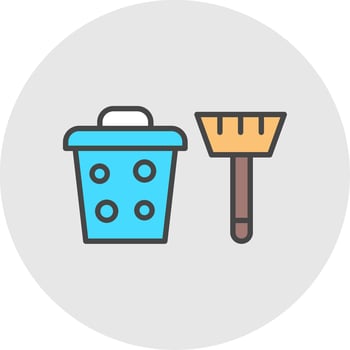 Cleaning Equipment Line Filled Light Icon vector