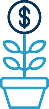 Investment Line Blue Two Color Icon vector