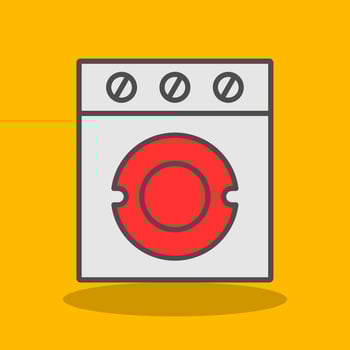 Washer Filled Shadow Icon vector