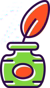 Feather Pen filled Design Icon vector