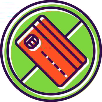 No Credit Card filled Design Icon vector