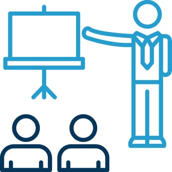 Seminar Line Blue Two Color Icon vector
