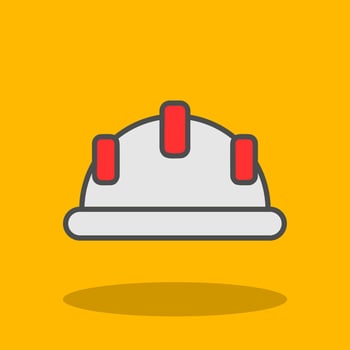Hard Hat Filled Shadow Icon vector