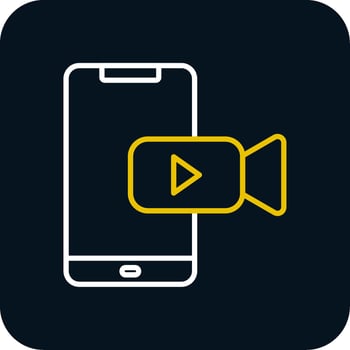Mobile Line Red Circle Icon vector