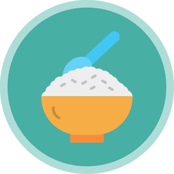Rice Flat Multi Circle Icon vector