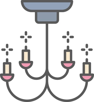 Chandelier Line Filled Light Icon vector