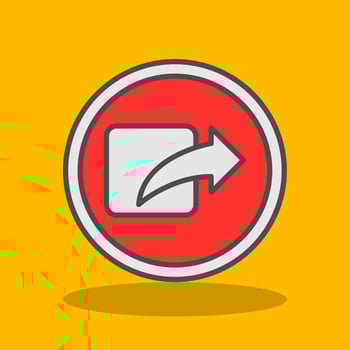 Share Filled Shadow Icon vector
