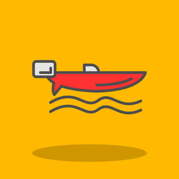 Speed Boat Filled Shadow Icon vector