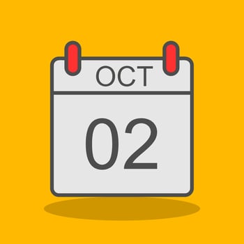 October Filled Shadow Icon vector