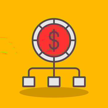 Budget Filled Shadow Icon vector