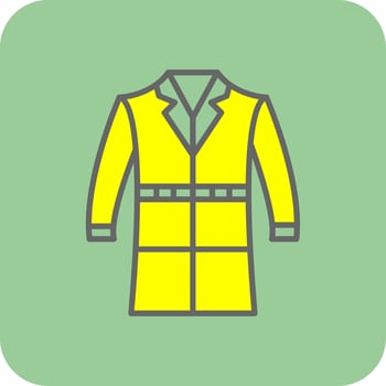 Coat Filled Yellow Icon vector